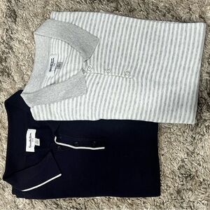 Goodfellow & Co Gray Striped and Navy Polo Shirts